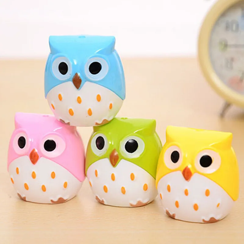 10 Pcs Korean Stationery Cute Owl Student Stationery Pencil Sharpener Mini Sharpener Animal  Sharpener