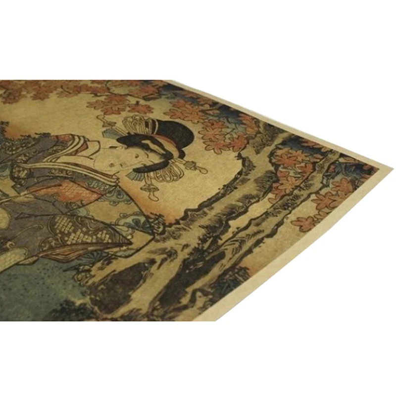 1 шт. Ретро японский Ukiyoe Гейша ВИНТАЖНЫЙ ПЛАКАТ из крафт бумаги кафе декоративная