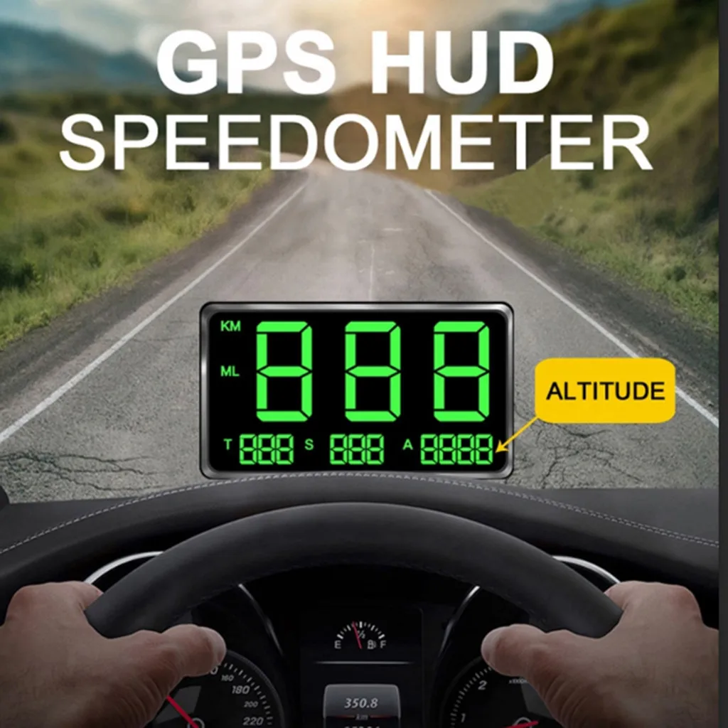 CARPRIE C80 gps Спидометр hud Дисплей автомобиля hud с сигнализацией превышения скорости высота время вождения мотоцикла цифровой автомобильный одометр для часов