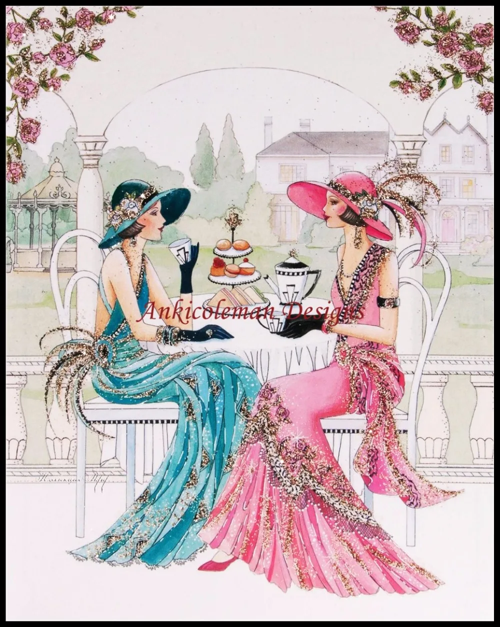 

Art Deco Lady 2 - Counted Cross Stitch Kits - DIY Handmade Needlework for Embroidery 14 ct Cross Stitch Sets DMC Color