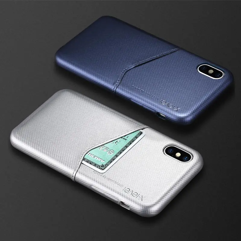X-Level роскошный с отделением для визитки телефонные чехлы iPhone 7X6 8 жесткая задняя