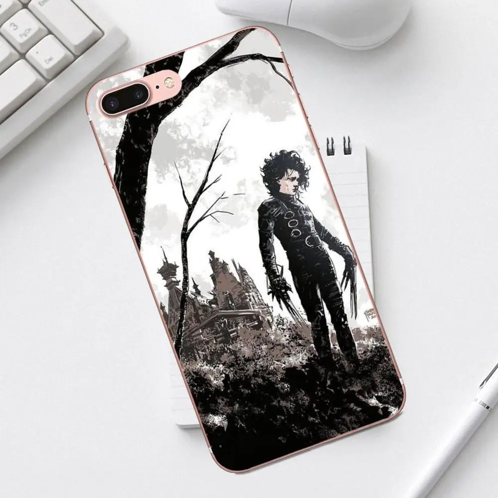 Qdowpz TPU печать для iPhone X XS Max XR 4 4S 5 5C SE 6 6S 7 8 Plus Galaxy A3 A5 J1 J3 J5 J7 2017 Lover Edward Scissorhands |
