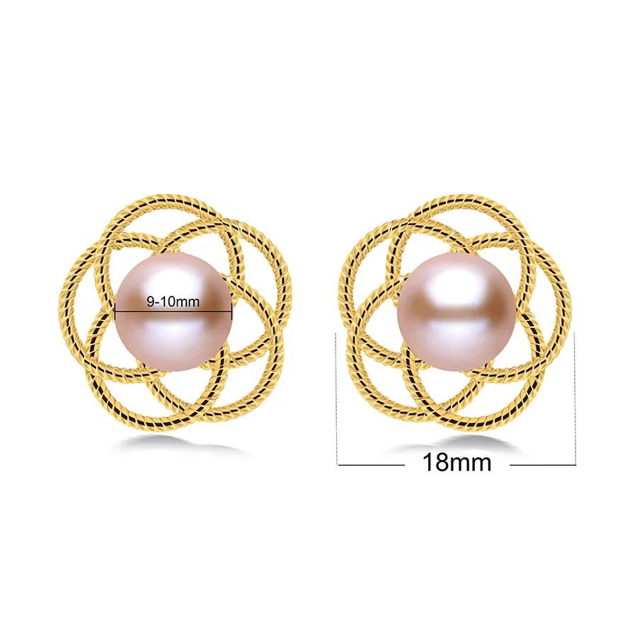 Модные ювелирные изделия милые жемчужные серьги с цветком 100% натуральный