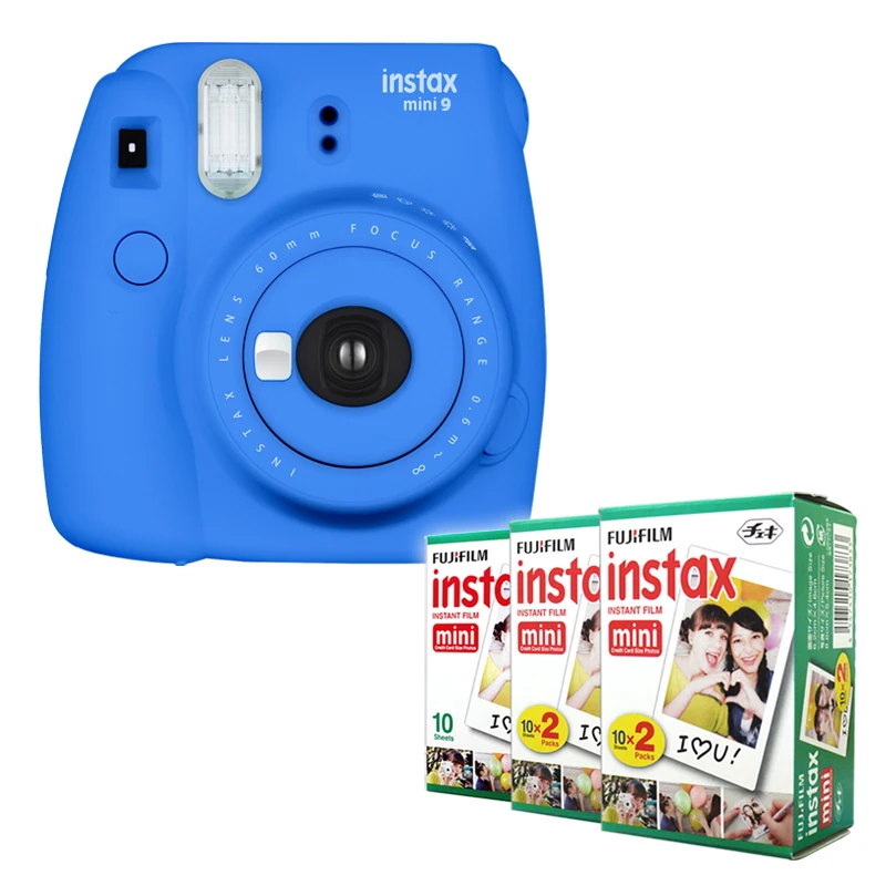 Fujifilm Instax Cobalt Blue Mini 9 мгновенная камера + Обычная пленка Fuji 50 листов фотобумага|instant