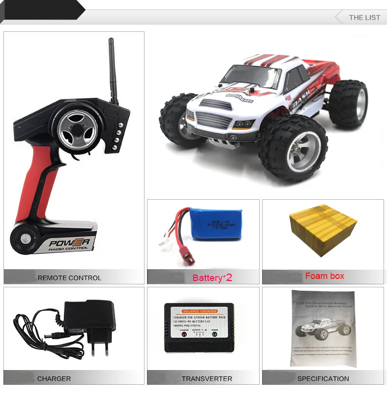 2B F WLtoys A979-B 4WD 1/18 70 км/ч Высокая Скорость Monster Truck 1:18 2,4 г Радиоуправляемый р/у Багги внедорожник RTR A979 обновленная версия - Цвет: 2B F