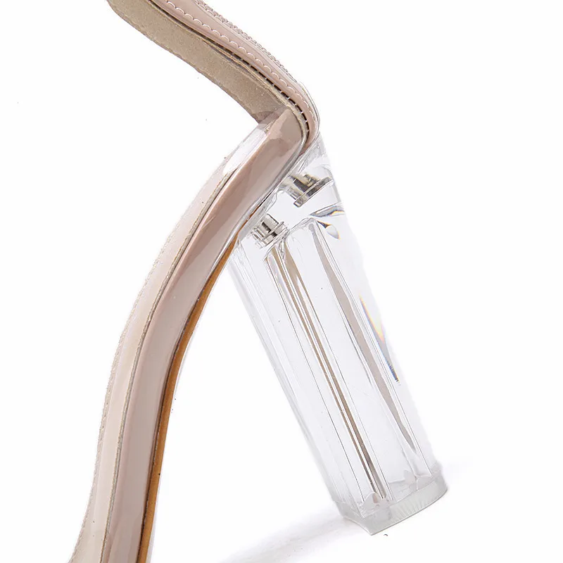 DRFARGO/пикантная Женская обувь в стиле Ким Кардашьян прозрачные летние сапоги из