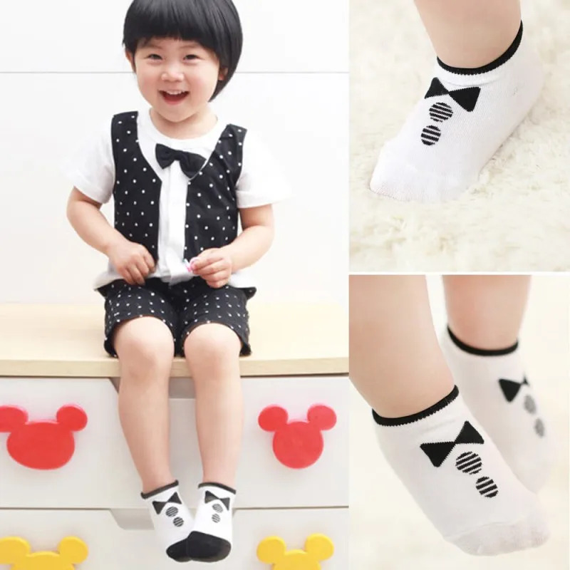 Детские носки хлопковые трикотажные противоскользящие короткие дышащие детские