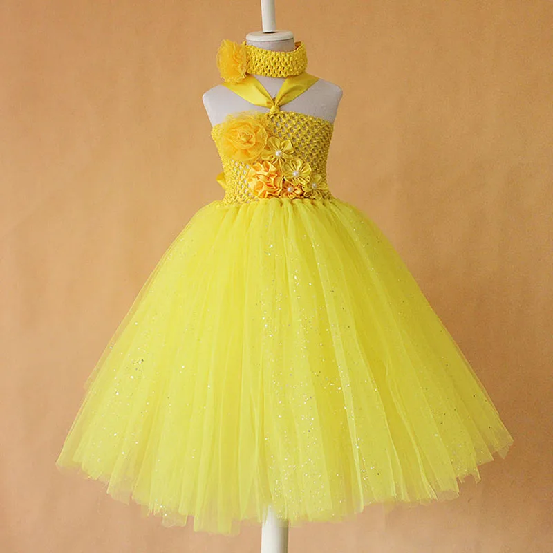 YEWUDIER New Flower Robe Fille Handmade Tutu Dress Children Wedding Party Prom Custom Dresses Princess | Детская одежда и обувь