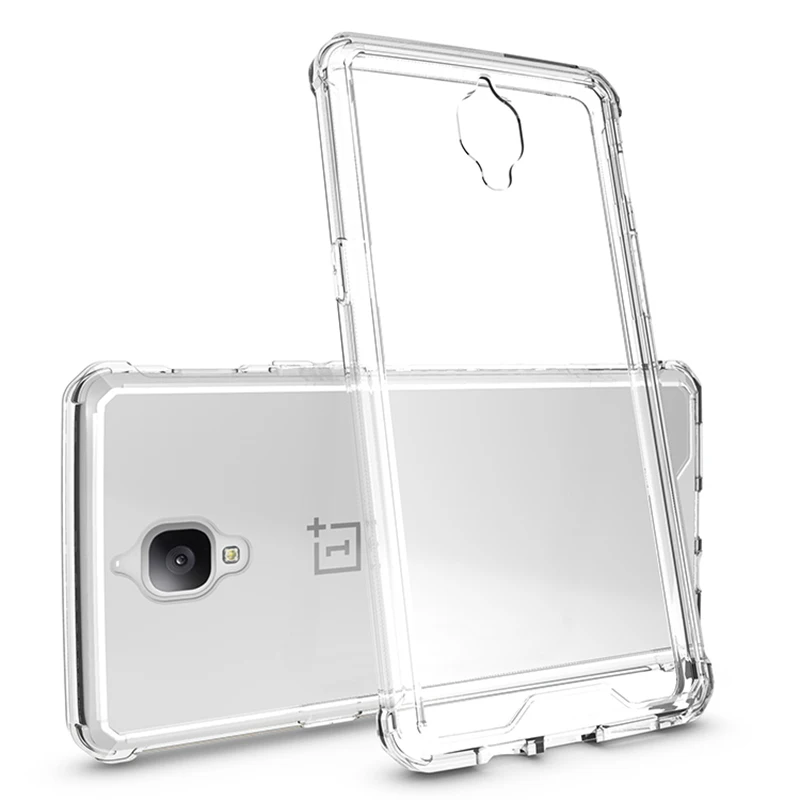 One Plus 3 3T мягкий чехол для телефона ТПУ бампер + Жесткий задний Прозрачный OnePlus3 A3000