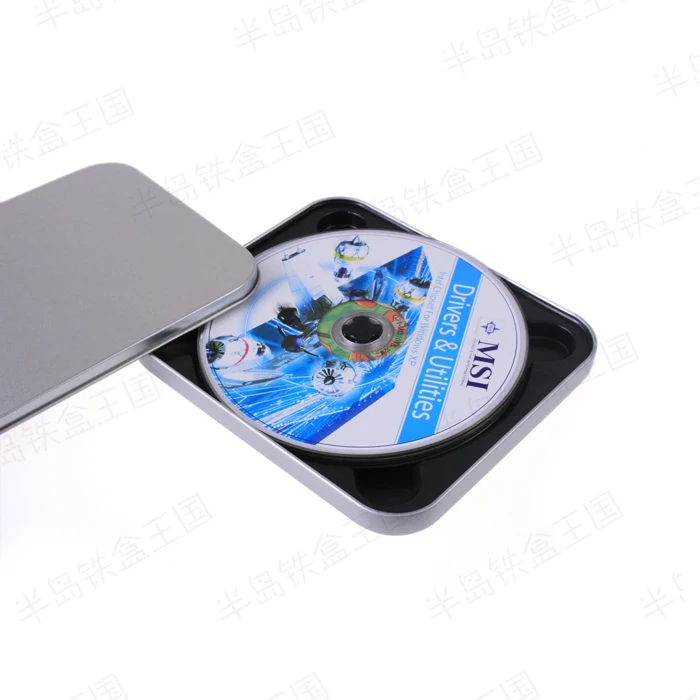 5 шт. 137*115*9 мм Серебряная равнина muji чемодан жестяная коробка для CD/VCD/DVD оптический