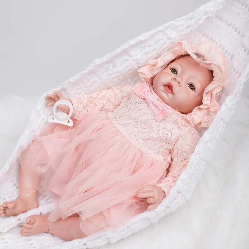 55 см/22 дюйма силиконовые куклы ручной работы для новорожденных девочек