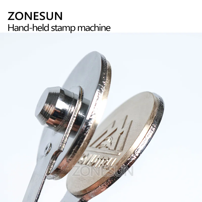 ZONESUN ручной настольный стальной штамп печать название компании печатная машина