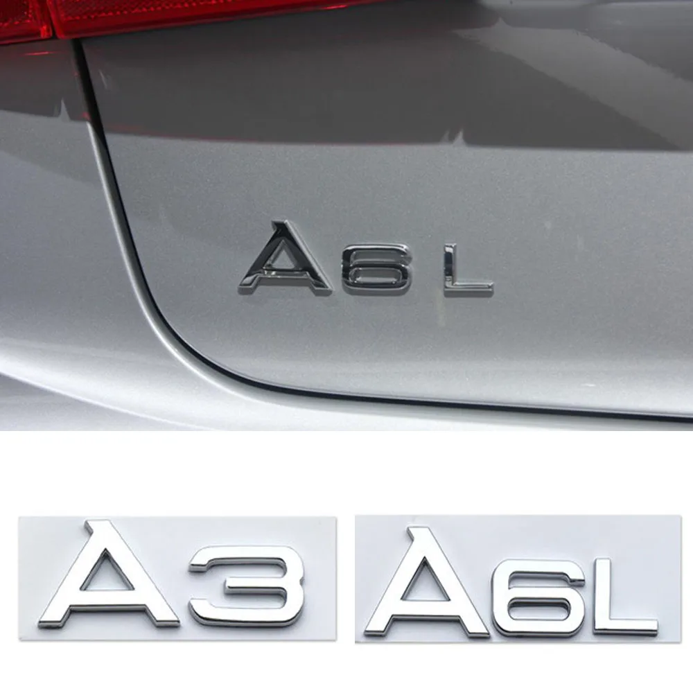 Хромированные буквы наклейка на заднюю дверь автомобиля для Audi A6 C6 A3 A6L A8L Q5 Q7