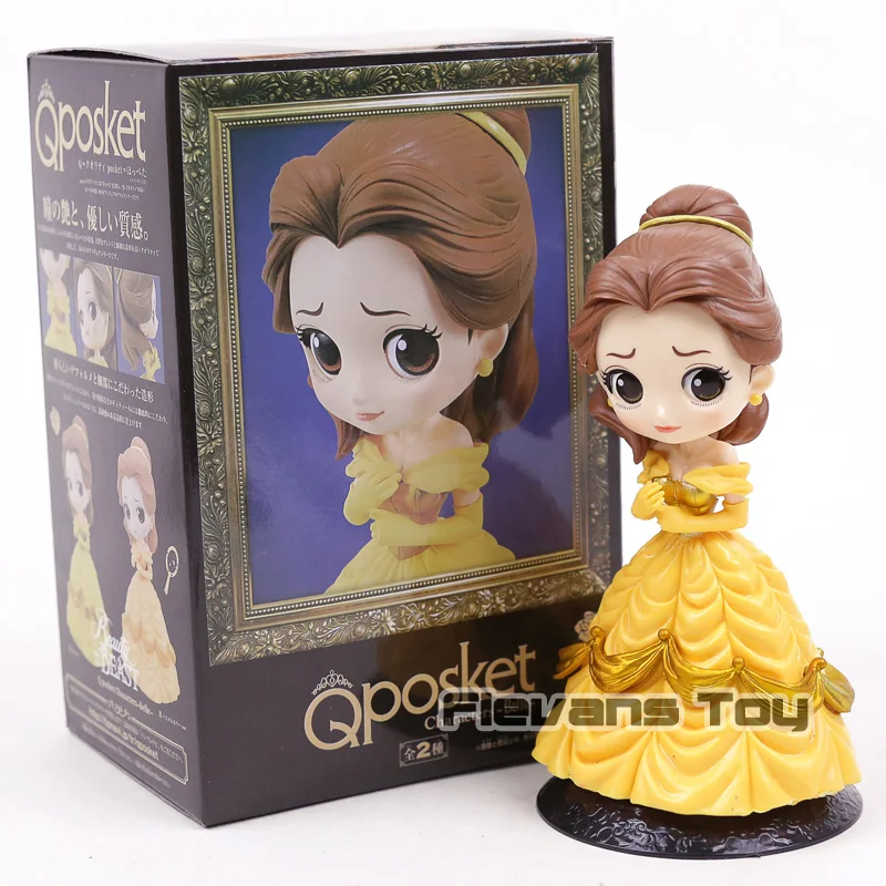 Belle Q Posket фигурки принцесс игрушки Белль Ариэль Эльза Анна Аврора Алиса Харли Куинн Золушка Белоснежка в коробке 17 типов - Цвет: Belle