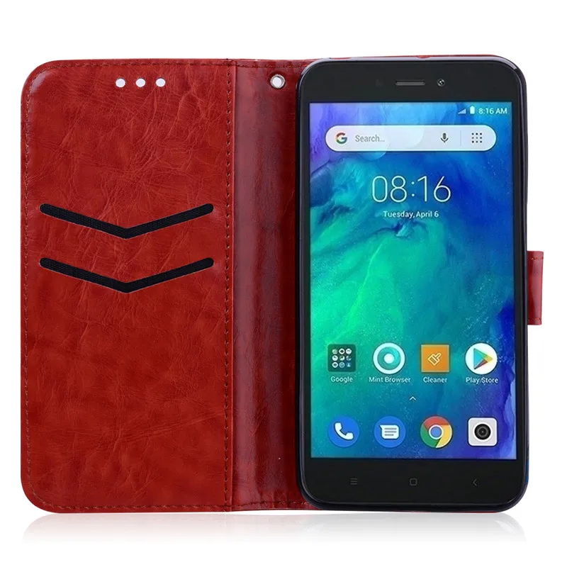 Чехол-книжка с бумажником для Xiaomi Redmi Go, роскошный чехол-книжка с подставкой для Xiaomi Redmi Go, чехол для телефона с держателем для карт, бампер, чехол