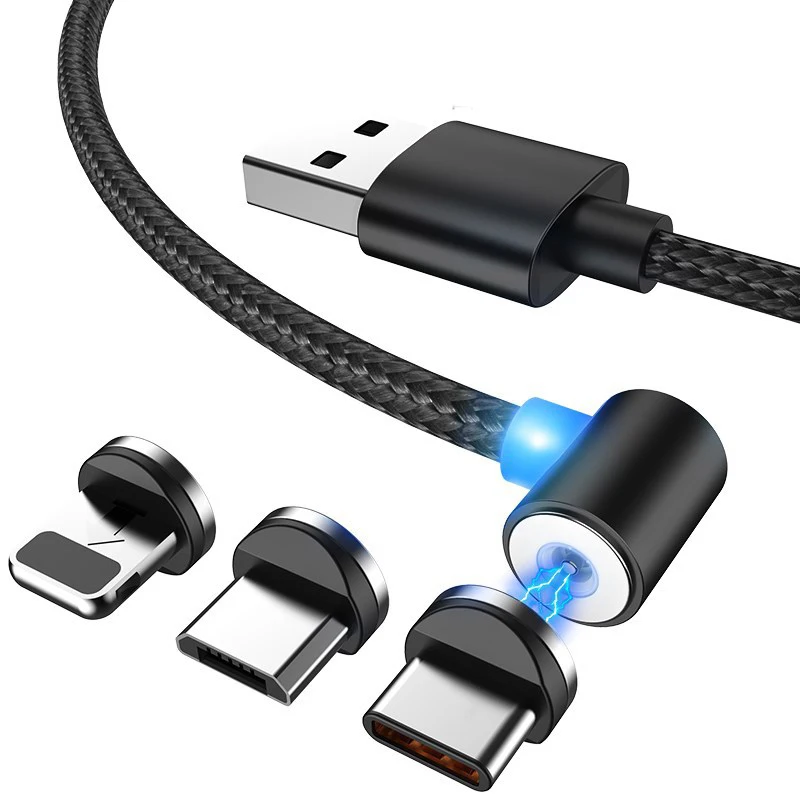 90 градусов Micro Usb Type C Магнитный кабель зарядный провод шнур для Samsung Galaxy A8s A3 A5 A7 A8 A9