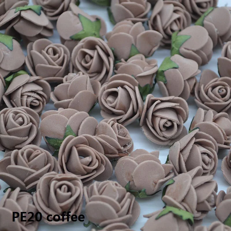 PE20 coffee 50 шт./лот 2 см пенополиэтилен розы головы Искусственные цветы розы ручной работы DIY свадебное украшение дома праздничные и вечерние поставки - Цвет: PE20 coffee