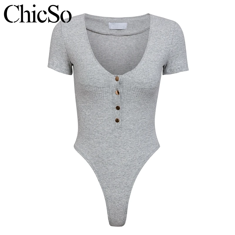 Женское трикотажное боди с коротким рукавом MissyChilli повседневное черное