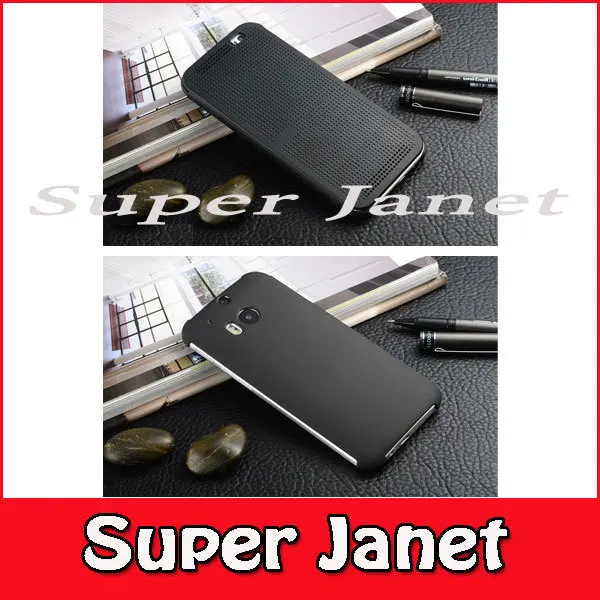 200 шт./лот 1:1 Официальный Дизайн сна Авто Смарт Флип кожаный чехол Dot View Case для HTC One