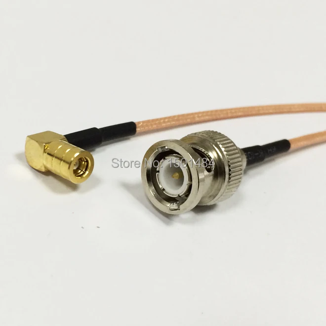 

New BNC Male Plug Connector Switch SMB Female Jack Right Angle Convertor RG316 Wholesale Fast Ship 15CM 6" Adapter