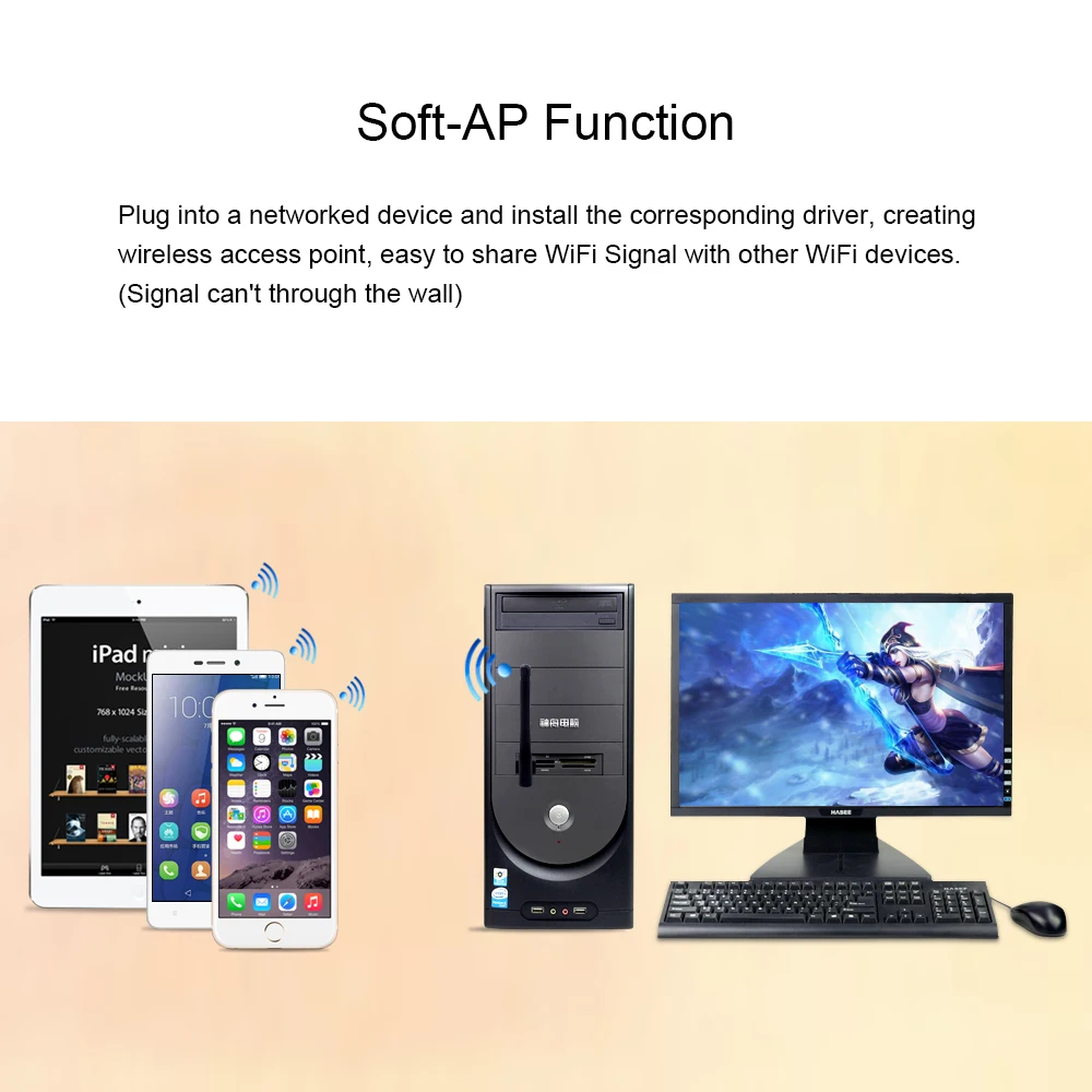USB Wi-Fi адаптер CHIPAL 150 Мбит/с 802.11n/g/b | Компьютеры и офис