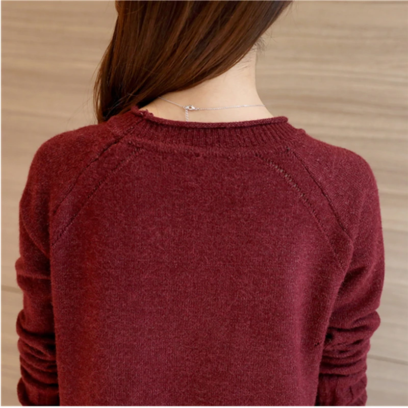 PZLCXH For Women Sweater Knitted Cotton High Street Fashionable Female Solid Overstating Separation Winter Pullover ZL0850 | Женская