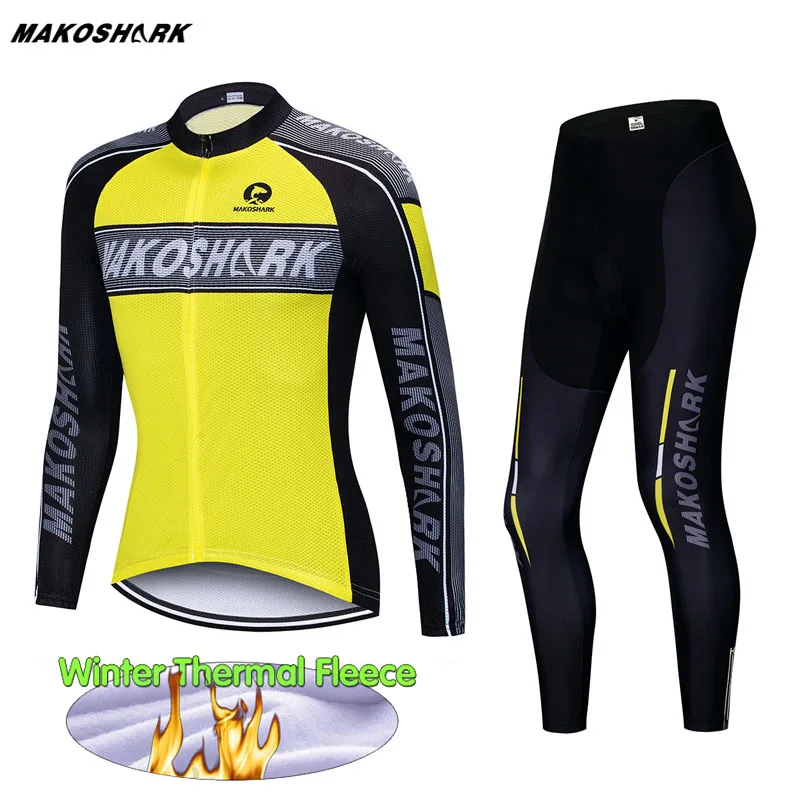 Зимняя Термальная флисовая одежда для велоспорта костюм Pro Team комплект Джерси