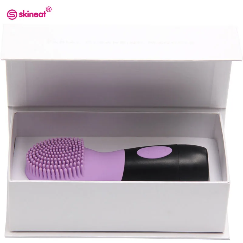 

Skineat New Arrival Silicone Facial Cleansing Brush Electric Face Cleanser Pore Oil Clean Vibration Massager For Skin Care