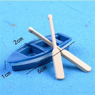 10sets Cute Craft Boats with Paddle Home Decor Figurines Toys Eco bottle/Miniatures Micro Garden Beach DIY Accessories Ornaments | Дом и сад