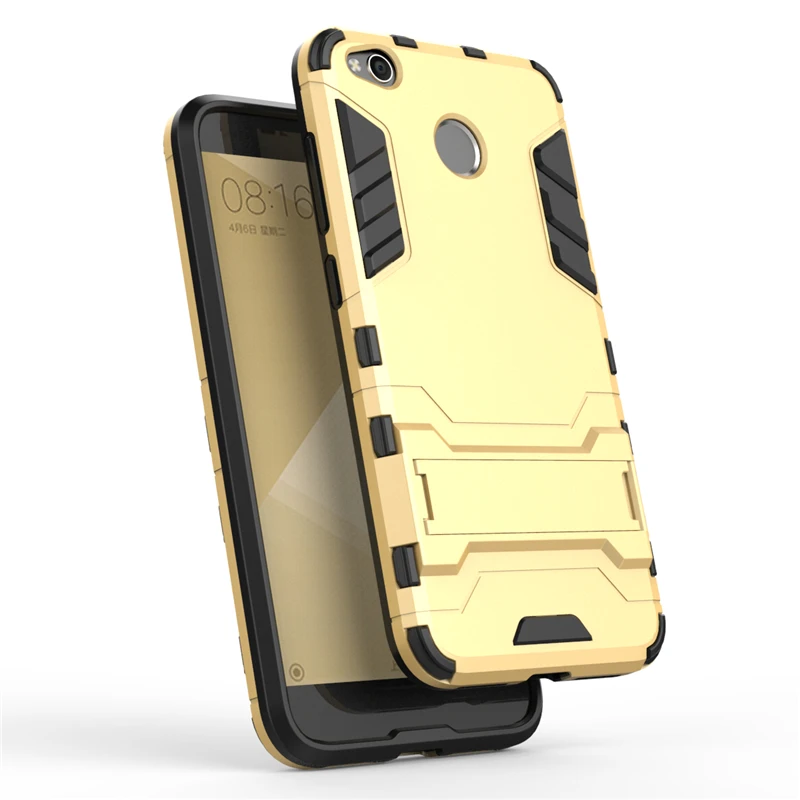 Slim Hard PC+Soft Silicone Rugged Rubber Kickstand Case Cover For Xiaomi Redmi 4X Armor Shockproof Phone Holder Shell Funda Capa |
