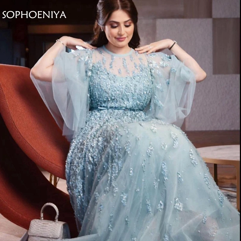 Новое поступление из органзы с коротким рукавом мусульманское вечернее платье