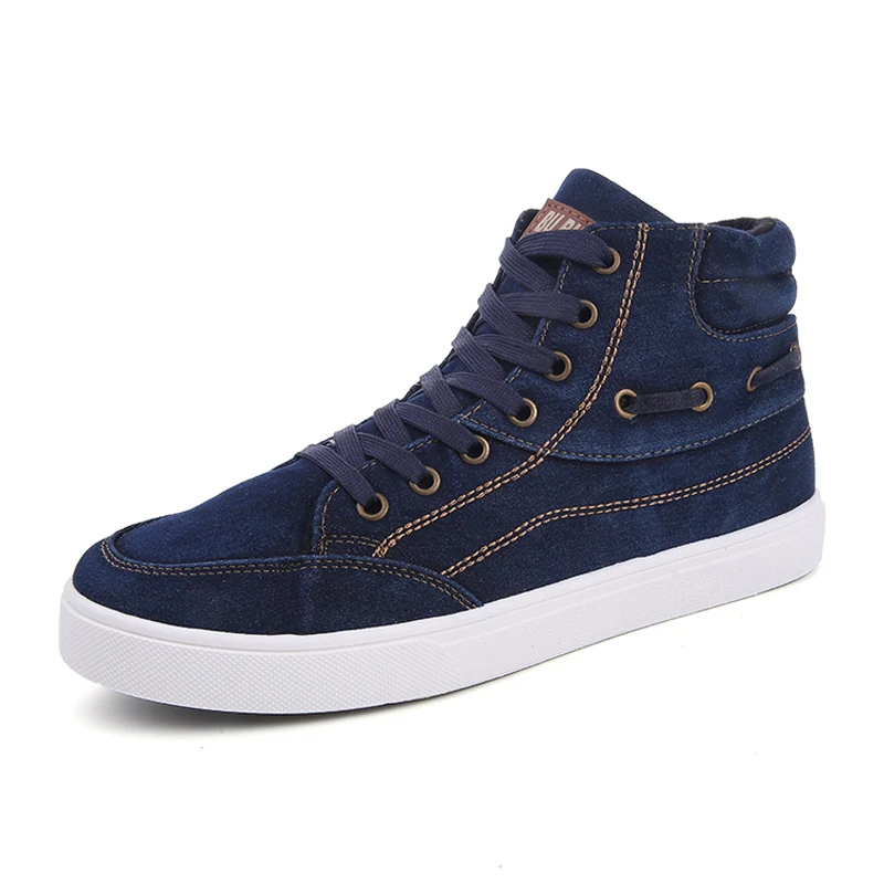 New 2020 Hot Men Casual Canvas Shoes Spring Autumn Fashion Lace-Up Flats Boots Man High Top Lace Decoration Breathable | Обувь