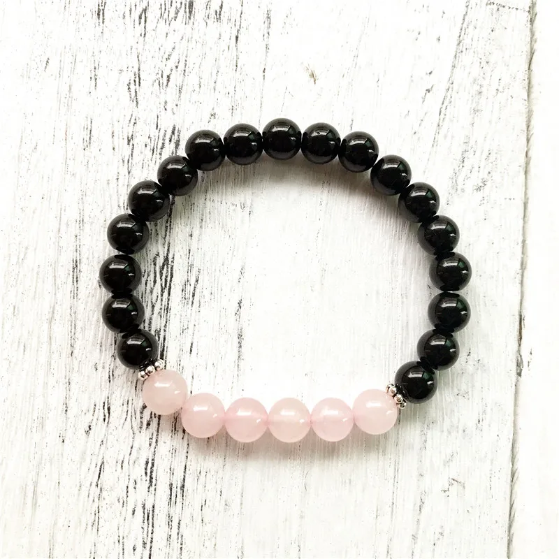 Высококачественный черный оникс и браслет с блестками на запястье женский