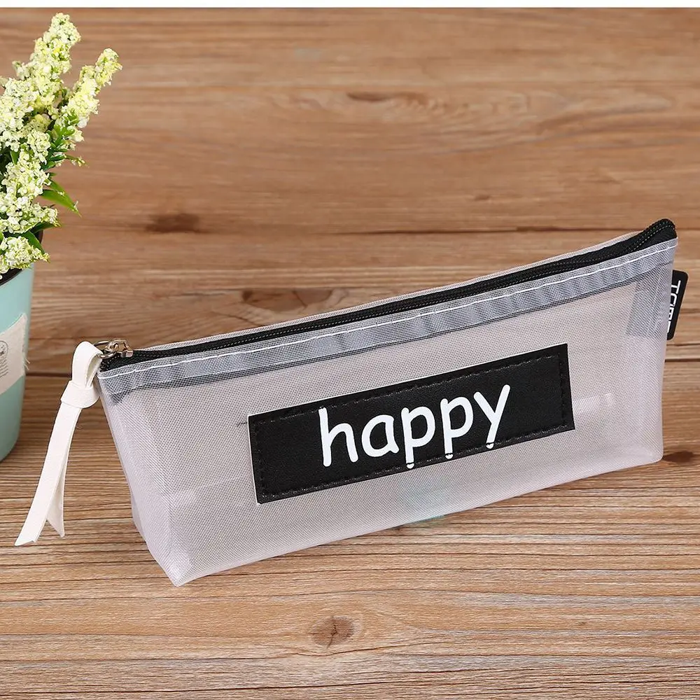 Прозрачный Футляр чехол из сетчатого материала карандашей пенал для детей