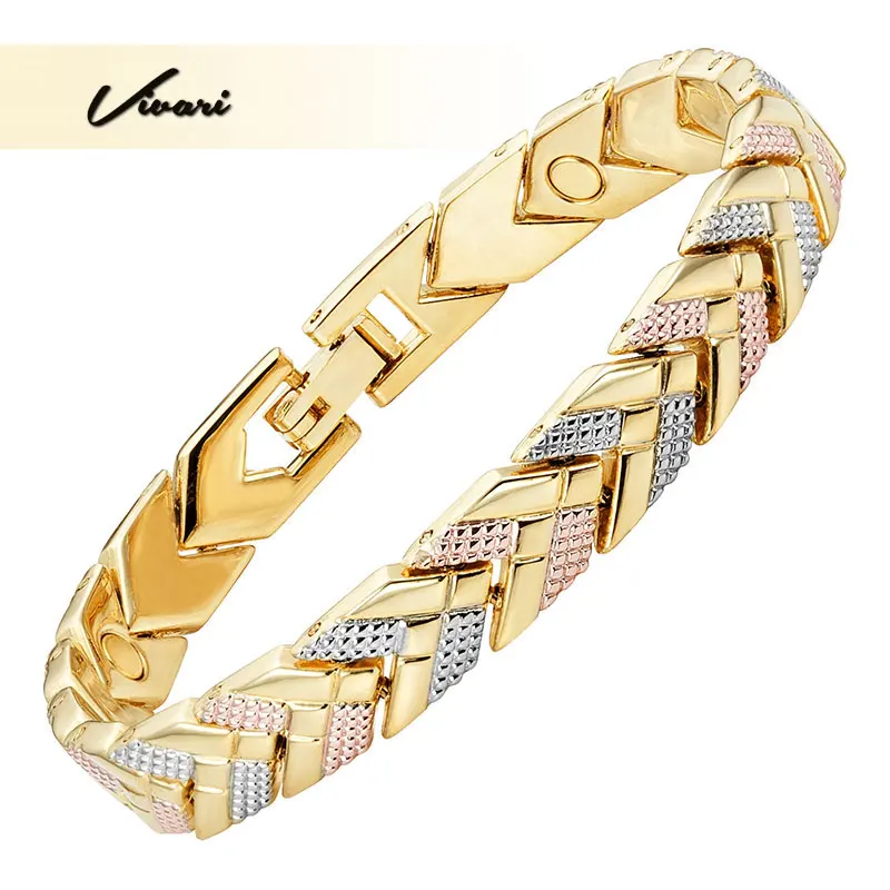 

Vivari Trendy Health Magnetic Bracelet For Women 3-Tone Color Gold Color Arrow Charm Bracelets Fashion Gift New Jewelry