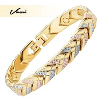 vivari trendy health magnetic bracelet for women 3 tone color gold color arrow charm bracelets fashion gift new jewelry