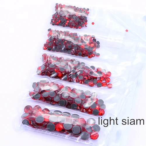 light siam Смешанные размеры SS6-SS30 1014 шт. DMC исправление стразы железо на Стразы стеклянные стразы украшения для свадебного платья F0105 - Цвет: light siam
