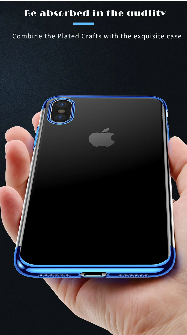 Роскошный покрытый ТПУ чехол для iPhone 7 11 pro max Прозрачный Ультра Тонкий силиконовый чехол для iPhone 8 7 6 6S Plus чехол для X XS XR XS Max аксессуары для телефонов