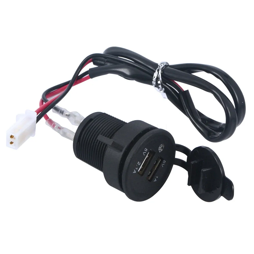 

Waterproof Car Motorcycle Cigarette Lighter Socket splitter 12V24V plug DC 5V 2.1A Dual USB Car Power Adapter phone Charger