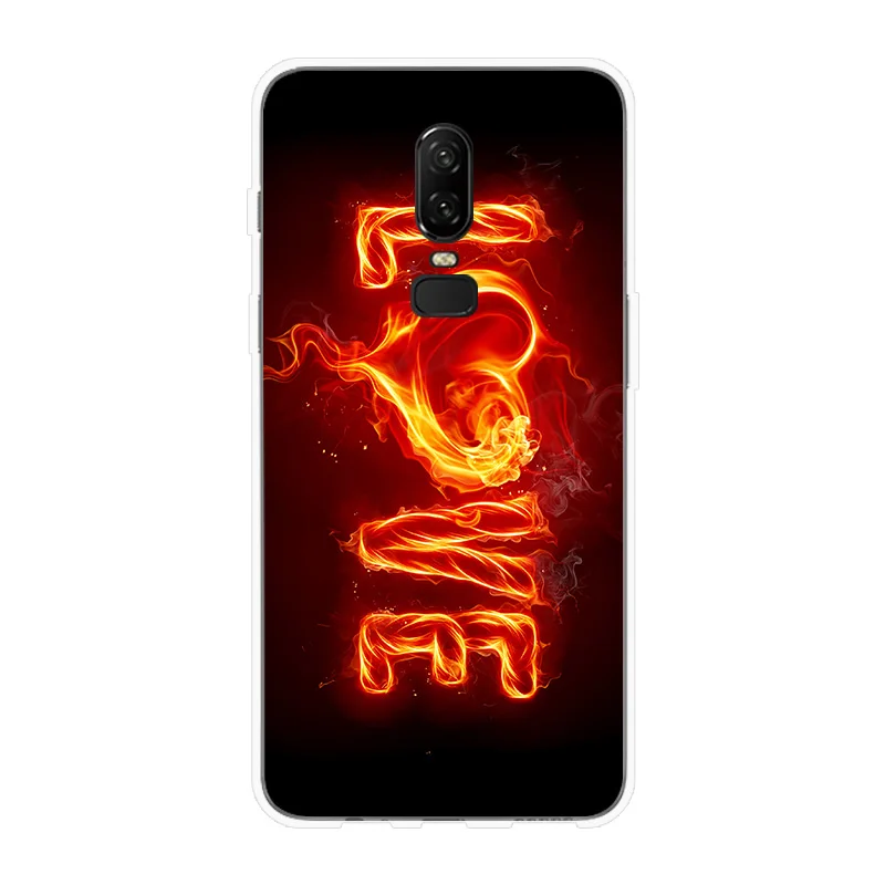 Чехол для телефона OnePlus 5 5T 6 T мягкий чехол с изображением пламени огня