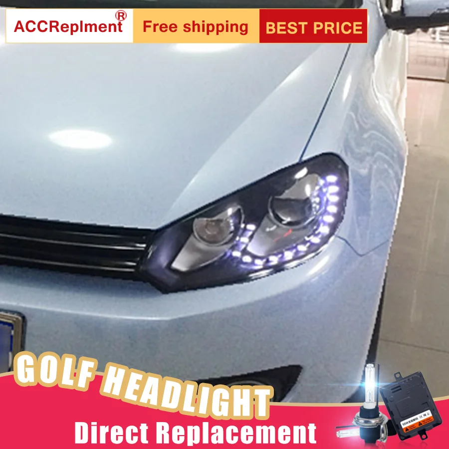 2 шт. светодиодный ные фары для VW Golf 6 2009 2013 Автомобильные ангельские глазки