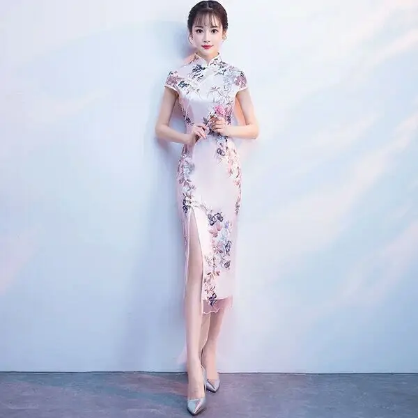 Сексуальное бежевое китайское свадебное платье Qipao Мини Cheongsam модное короткое Qi Pao традиционное женское вечернее платье, китайское платье невесты - Цвет: Style E