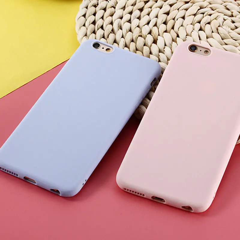 Macarons Color TPU Silicone Frosted Matte Case for iPhone 6 6S 5 5S SE 8 Plus X Soft Back Cover 7 7Plus |