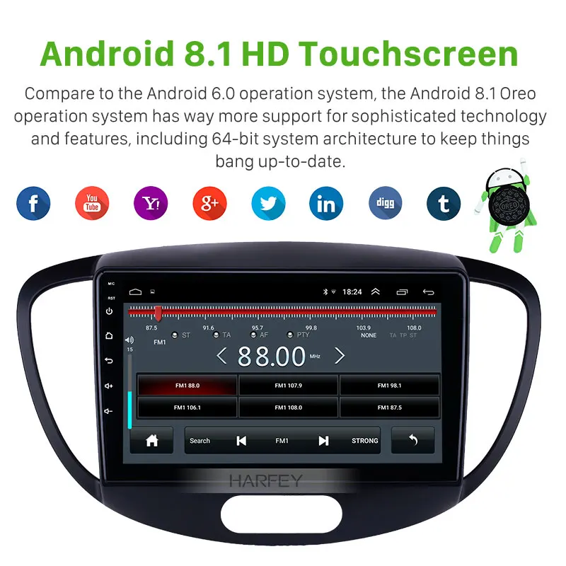 Harfey HD сенсорный экран 9 дюймов Android 1 GPS навигация автомобильное радио для старой