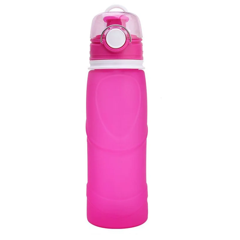 Rose red TEENRA 750 мл Складная Силиконовая бутылка для воды-Priviate звенья - Цвет: Rose red