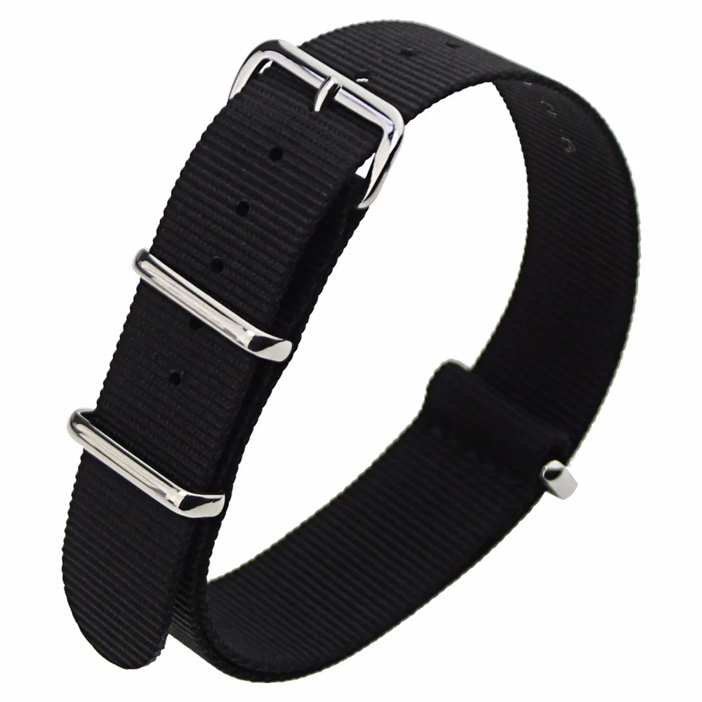 

ZLIMSN 5PCS/LOT Nato Nylon Strap Watchbands Watch Belt Silver Black Metal Buckle Sport Watchband Mens Relojes Hombre 2017 20mm