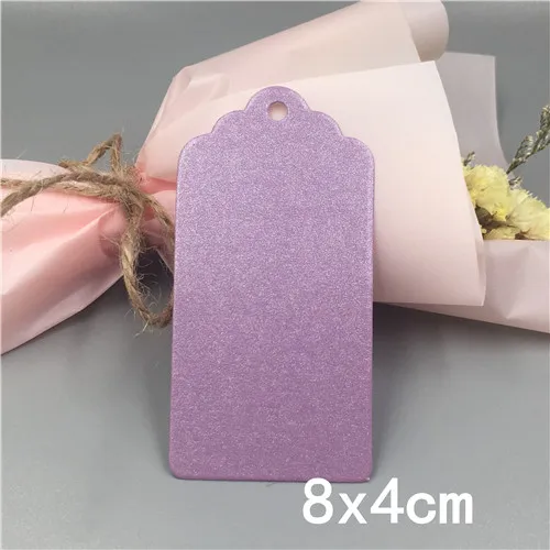 8x4cm Purple 100 шт. крафт Бумага ручной работы одежды бирки, свадьба, стаканчики для вечеринки, подарков Упаковочная этикетка бирок для подарков, код Примечание ценники - Цвет: 8x4cm Purple