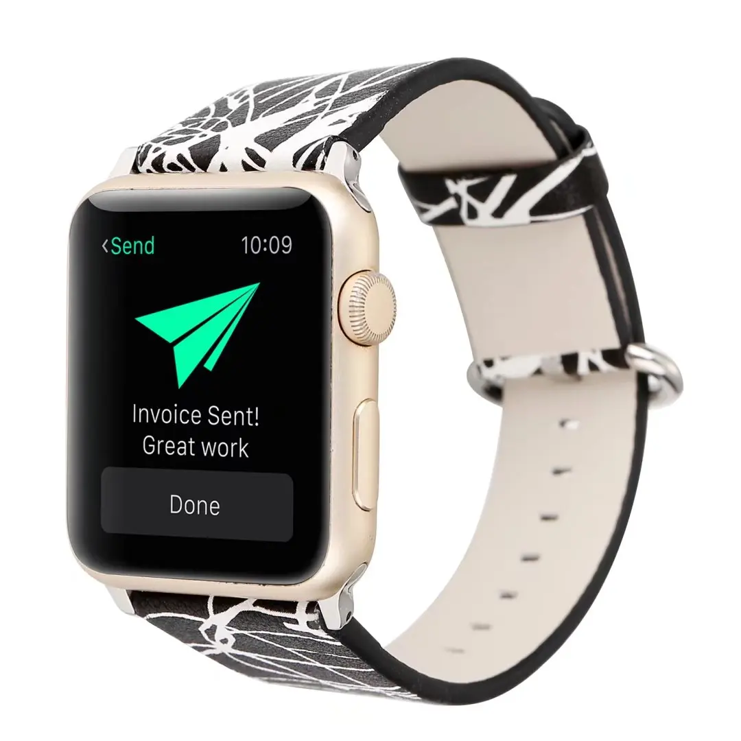 Ремешок кожаный для Apple Watch iWatch Series 1 2 3 4 5 Цветной полосатый браслет с