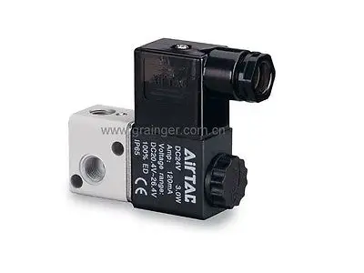 

1x 3V1-06 110VAC 3port 2Pos 1/8 "BSP нормально закрытый соленоидный воздушный клапан катушка светодиода