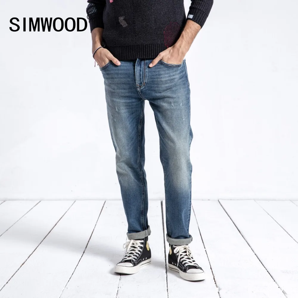 Бренд SIMWOOD, мужские джинсы,, осень, зима, новинка, модные, облегающие, джинсовые штаны, брюки, уличная одежда, высокое качество, мужские 180335